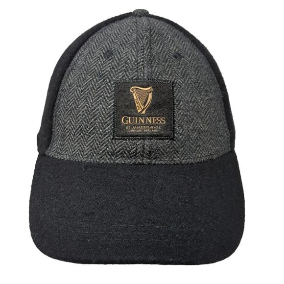 Guinness St. James Gate Strapback Hat Black One Size Herringbone Outdoor - Picture 1 of 10